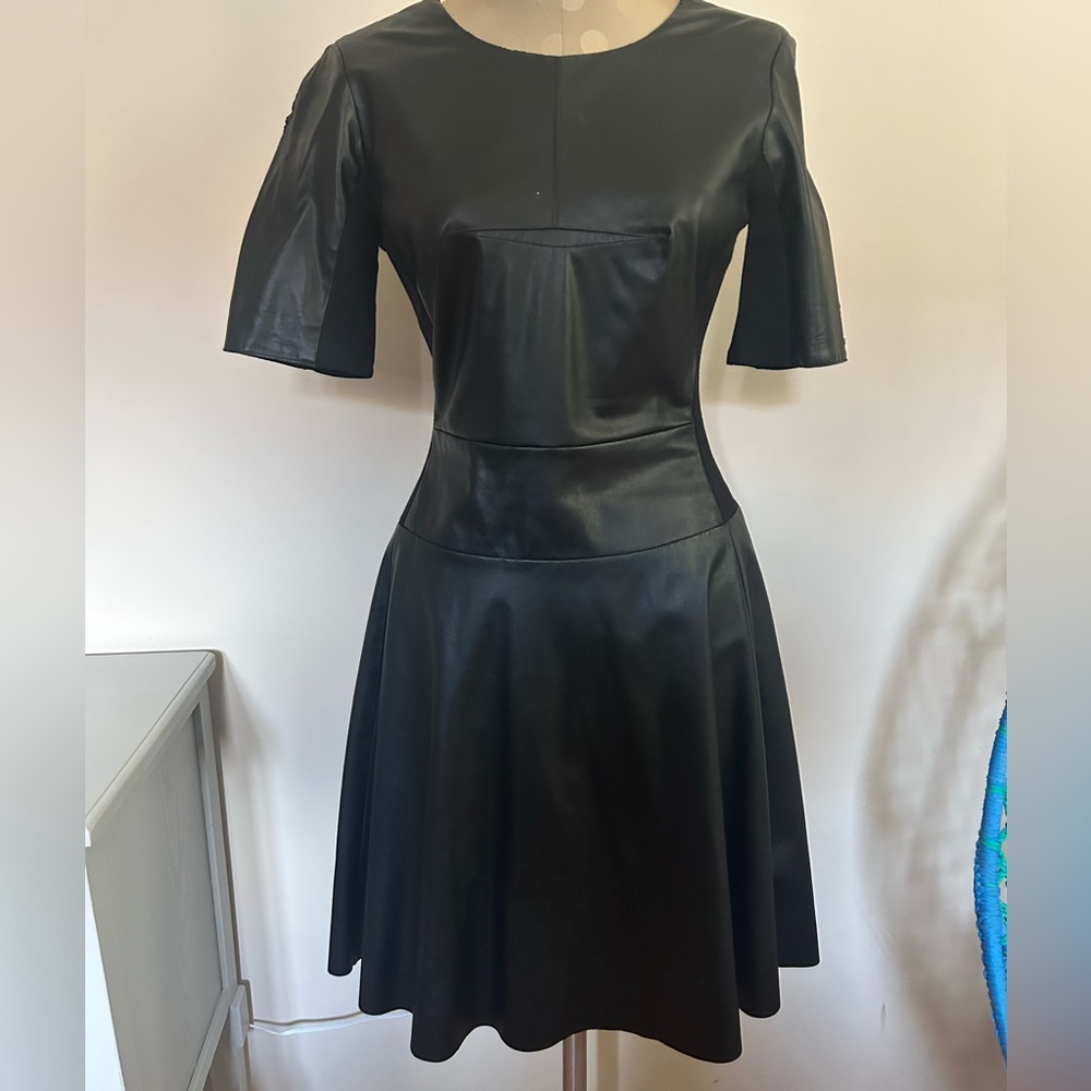 Pleather dress black size 2